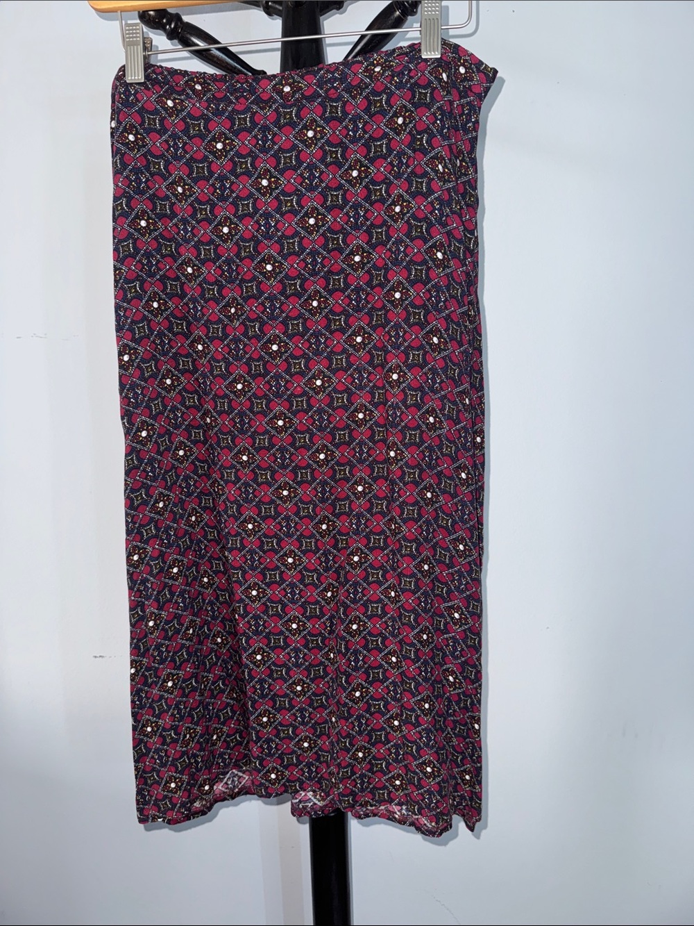 Women's Pink Patterned Midi Skirt 17.1T
